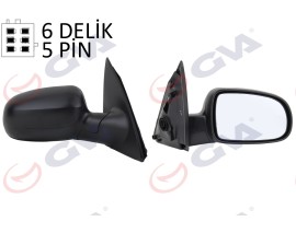 DIŞ DİKİZ AYNASI SAĞ CORSA C 01 ELEKTRİKLİ ISITMALI KONVEKS 5 FİŞ VM-200EHR