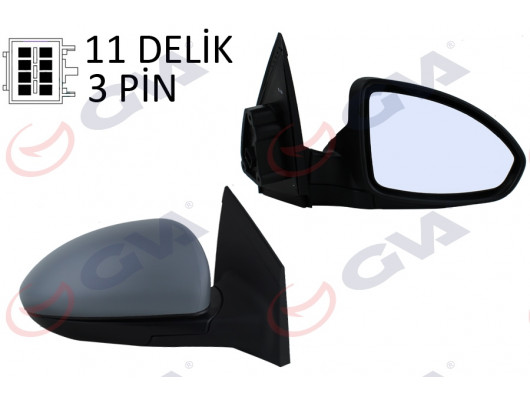 DIŞ DİKİZ AYNASI SAĞ CRUZE 09 ELEKTRİKLİ ISITMALI ASTARLI ASFERİK