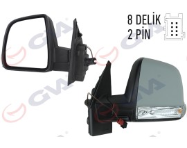 DIŞ DİKİZ AYNASI SAĞ DOBLO 11 MEKANİK SİNYALLİ TEK CAMLI KONVEKS VM-668PR