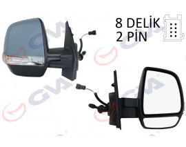 DIŞ DİKİZ AYNASI SAĞ DOBLO 11 OPEL COMBO D 12 18 MEKANİK SİNYALLİ ASTARLI ÇİFT CAM KONVEKS VM-669PR