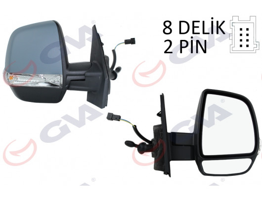 DIŞ DİKİZ AYNASI SAĞ DOBLO 11 OPEL COMBO D 12 18 MEKANİK SİNYALLİ ASTARLI ÇİFT CAM KONVEKS VM-669PR