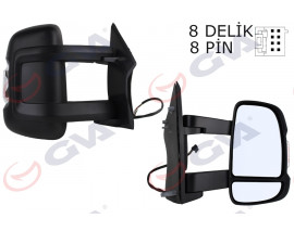 DIŞ DİKİZ AYNASI SAĞ DUCATO-BOXER-JUMPER 06 ELEKTRİKLİ ISITMALI SİNYALLİ UZUN KOL KONVEKS 8 FİŞ VM-6203NEHR