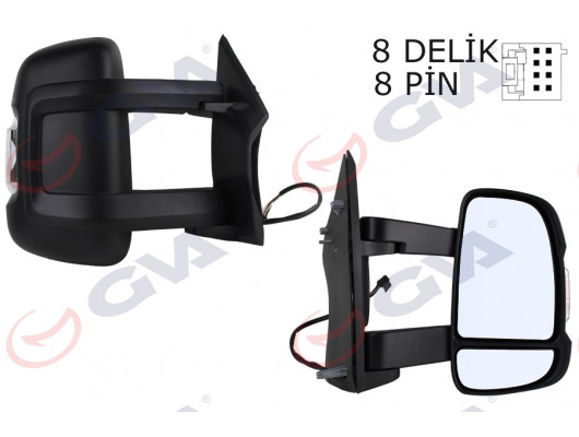 DIŞ DİKİZ AYNASI SAĞ DUCATO-BOXER-JUMPER 06 ELEKTRİKLİ ISITMALI SİNYALLİ UZUN KOL KONVEKS 8 FİŞ VM-6203NEHR