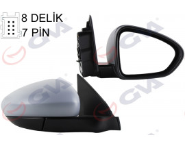 DIŞ DİKİZ AYNASI SAĞ EGEA 15 ELEKTRİKLİ ISITMALI SENSÖRLÜ ASTARLI KONVEKS 7 FİŞ VM-6157EHPSR