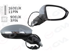 DIŞ DİKİZ AYNASI SAĞ ELEKTRİKLİ ISITMALI SİNYALLİ ASTARLI HAFIZALI KÖR NOKTALI KONVEKS VW GOLF 20