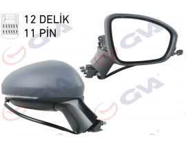 DIŞ DİKİZ AYNASI SAĞ ELEKTRİKLİ ISITMALI SİNYALLİ KATLANIR SENSÖRLÜ ASTARLI KONVEKS CLIO V 19- 12H11P