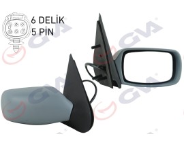 DIŞ DİKİZ AYNASI SAĞ FIESTA 96 00 MAZDA 121 96 ELEKTRİKLİ ISITMALI ASTARLI KONVEKS VM-306EHPR