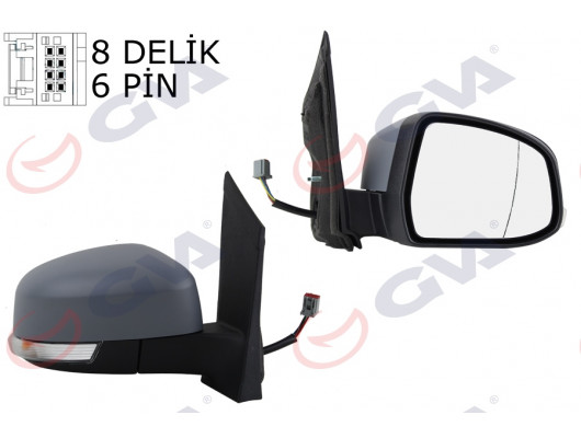DIŞ DİKİZ AYNASI SAG FOCUS II 08-11 ELEKTRİKLİ ISITMALI SİNYALLİ KÖR NOKTALI ASTARLI 6 FİŞ VM-6304EHPAR