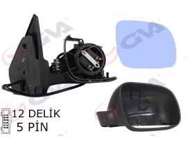 DIŞ DİKİZ AYNASI SAĞ GOLF-BORA 98 ELEKTRİKLİ ISITMALI SİYAH ASTARLI MAVİ CAM KÜÇÜK TİP 5 FİŞ VM-188R