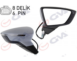 DIŞ DİKİZ AYNASI SAĞ IBIZA 17 ELEKTRİKLİ ISITMALI SENSÖRLÜ SİNYALLİ ASTARLI KONVEKS VM-369EHP-BSR