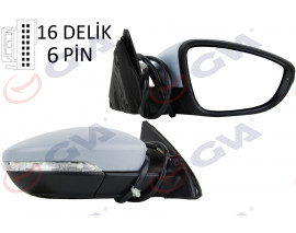 DIŞ DİKİZ AYNASI SAĞ JETTA 11 ELEKTRİKLİ ISITMALI SİNYALLİ ASTARLI KONVEKS 7 FİŞ VM-6381EHPR