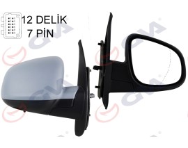 DIŞ DİKİZ AYNASI SAĞ KANGOO-CITAN 13 ELEKTRİKLİ ISITMALI SENSÖRLÜ ASTARLI ASFERİK 7 FİŞ VM-6132EHPASR