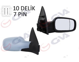DIŞ DİKİZ AYNASI SAĞ MEGANE 02 ELEKTRİKLİ ISITMALI SENSÖRLÜ ASTARLI ASFERİK 7 FİŞ VM-138EHPSR