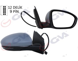 DIŞ DİKİZ AYNASI SAĞ MEGANE 15 ELEKTRİKLİ ISITMALI SİNYALLİ SENSÖRLÜ ASTARLI KONVEKS VM-6142EHPSR