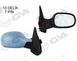 DIŞ DİKİZ AYNASI SAĞ MEGANE 99 ELEKTRİKLİ ISITMALI SENSÖRLÜ ASTARLI 7 FİŞ VM-129EHPSR