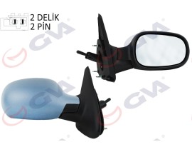 DIŞ DİKİZ AYNASI SAĞ MEGANE 99 MEKANİK SENSÖRLÜ ASTARLI KONVEKS 2 FİŞ VM-129PSR