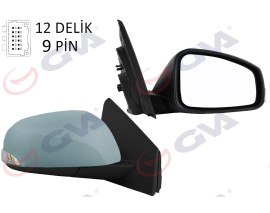 DIŞ DİKİZ AYNASI SAĞ MEGANE-FLUENCE 08 ELEKTRİKLİ ISITMALI SİNYALLİ KATLANIR ASTARLI KONVEKS 9 FİŞ VM-6138EBR