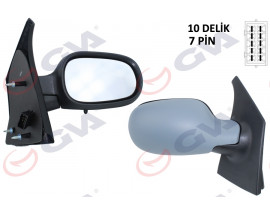 DIŞ DİKİZ AYNASI SAĞ MEGANE SCENIC 97 ELEKTRİKLİ ISITMALI SENSÖRLÜ ASTARLI KONVEKS 7 FİŞ VM-133NEHPR