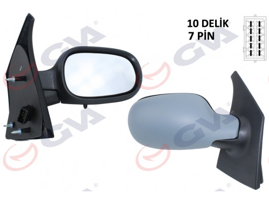 DIŞ DİKİZ AYNASI SAĞ MEGANE SCENIC 97 ELEKTRİKLİ ISITMALI SENSÖRLÜ ASTARLI KONVEKS 7 FİŞ VM-133NEHPR