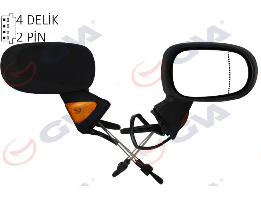 DIŞ DİKİZ AYNASI SAĞ MODUS 04 MEKANİK SİNYALLİ SENSÖRLÜ KONVEKS VM-120SR
