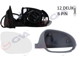 DIŞ DİKİZ AYNASI SAĞ PASSAT 03 ELEKTRİKLİ ISITMALI SİNYALLİ ASTARLI KONVEKS 6 FİŞ VM-199EHPR
