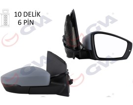 DIŞ DİKİZ AYNASI SAĞ POLO 09 ELEKTRİKLİ ISITMALI ASTARLI KONVEKS 6 FİŞ VM-388NEHPR