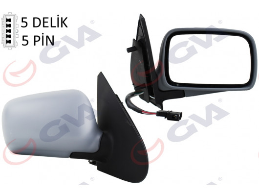 DIŞ DİKİZ AYNASI SAĞ POLO 94 ELEKTRİKLİ ISITMALI KONVEKS 5 FİŞ VM-184R