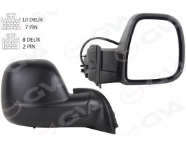 DIŞ DİKİZ AYNASI SAĞ RIFTER-BERLINGO 2019 COMBO-PROACE CITY 19 ELEKTRİKLİ DESENLİ REZİSTANSLI OTOMATİK AÇMA KAPAMA