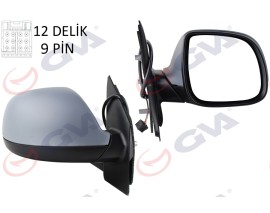 DIŞ DİKİZ AYNASI SAĞ TRANSPORTER T7 15 ELEKTRİKLİ ISITMALI KATLANIR RADIO ANTENLİ ASTARLI KONVEKS VM-6373EBPR