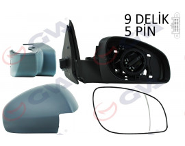 DIŞ DİKİZ AYNASI SAĞ VECTRA C 03 ELEKTRİKLİ ISITMALI ASTARLI ASFERİK 5 FİŞ VM-966EHPR