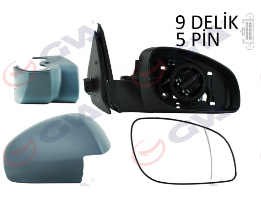 DIŞ DİKİZ AYNASI SAĞ VECTRA C 03 ELEKTRİKLİ ISITMALI ASTARLI ASFERİK 5 FİŞ VM-966EHPR