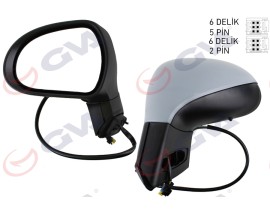 DIŞ DİKİZ AYNASI SOL 207 06 ELEKTRİKLİ ISITMALI SİNYALLİ ASTARLI KONVEKS VM-6207EHPL