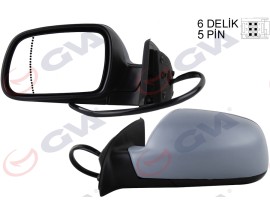 DIŞ DİKİZ AYNASI SOL 307 02 ELEKTRİKLİ ISITMALI ASTARLI ASFERİK 5 FİŞ VM-207EHPAL