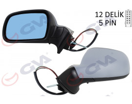 DIŞ DİKİZ AYNASI SOL 407 05 ELEKTRİKLİ ISITMALI MAVİ CAM ASTARLI KONVEKS 5 FİŞ VM-204EHPL