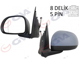 DIŞ DİKİZ AYNASI SOL 500 12 ELEKTRİKLİ ISITMALI ASTARLI ASFERİK VM-670EHPAL