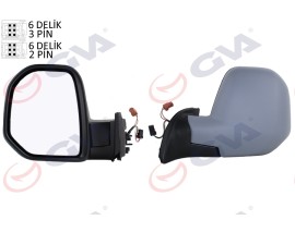DIŞ DİKİZ AYNASI SOL BERLINGO-PARTNER 08 ELEKTRİKLİ ISITMALI ASTARLI KONVEKS VM-6118EHPL