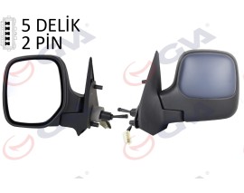 DIŞ DİKİZ AYNASI SOL BERLINGO-PARTNER 97 MEKANİK ISITMALI KONVEKS ASTARLI 2 FİŞ VM-118NPL