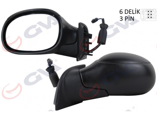 DIŞ DİKİZ AYNASI SOL C3 02 ELEKTRİKLİ ISITMALI KONVEKS 3 FİŞ VM-501EL