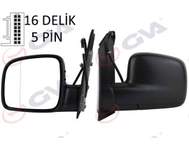 DIŞ DİKİZ AYNASI SOL CADDY 04 ELEKTRİKLİ ISITMALI ASFERİK 5 FİŞ VM-375EHAL