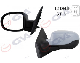 DIŞ DİKİZ AYNASI SOL CLIO 09 ELEKTRİKLİ ISITMALI ASTARLI ASFERİK 5 FİŞ VM-6135EHPAL