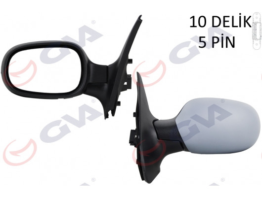 DIŞ DİKİZ AYNASI SOL CLIO 98 ELEKTRİKLİ ISITMALI ASTARLI ASFERİK 5 FİŞ VM-135EHPAL