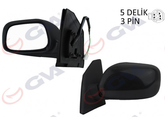 DIŞ DİKİZ AYNASI SOL COROLLA 02 ELEKTRİKLİ KONVEKS 3 FİŞ VM-277EL