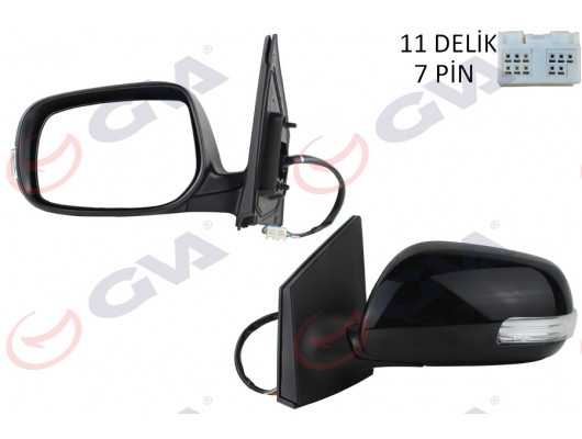 DIŞ DİKİZ AYNASI SOL COROLLA 10 ELEKTRİKLİ ISITMALI KATLANIR SİNYALLİ ASTARLI ASFERİK 7 FİŞ VM-6264NEBAL