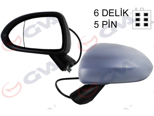 DIŞ DİKİZ AYNASI SOL CORSA D 06 ELEKTRİKLİ ISITMALI ASTARLI ASFERİK 5 FİŞ VM-964EHPAL 13187615