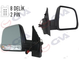 DIŞ DİKİZ AYNASI SOL DOBLO 11 MEKANİK SİNYALLİ TEK CAMLI KONVEKS VM-668PL