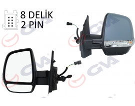 DIŞ DİKİZ AYNASI SOL DOBLO 11 OPEL COMBO 12 18 MEKANİK SİNYALLİ ASTARLI ÇİFT CAM KONVEKS VM-669PL