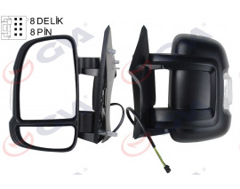 DIŞ DİKİZ AYNASI SOL DUCATO-BOXER-JUMPER 06 ELEKTRİKLİ ISITMALI SİNYALLİ KISA KOL KONVEKS 8 FİŞ VM-6201EHL