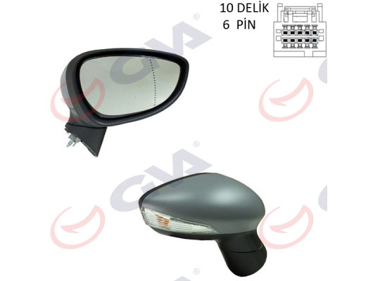 DIŞ DİKİZ AYNASI SOL FIESTA 12 17 ELEKTRİKLİ ISITMALI SİNYALLİ ASTARLI ASFERİK 6 FİŞ VM-6326EHPAL