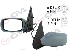 DIŞ DİKİZ AYNASI SOL FIESTA 96 00 MAZDA 121 96 ELEKTRİKLİ ISITMALI ASTARLI KONVEKS VM-306EHPL