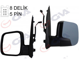 DIŞ DİKİZ AYNASI SOL FIORINO-BIPPER-NEMO 07 ELEKTRİKLİ ISITMALI ASTARLI KONVEKS 5 FİŞ VM-6115EHPL